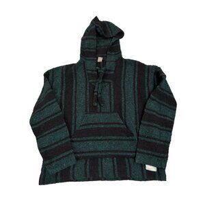 Bassnectar‎ Baja Hoodie Pullover Mens L Green Black Embroidered Bassdrop Symbol